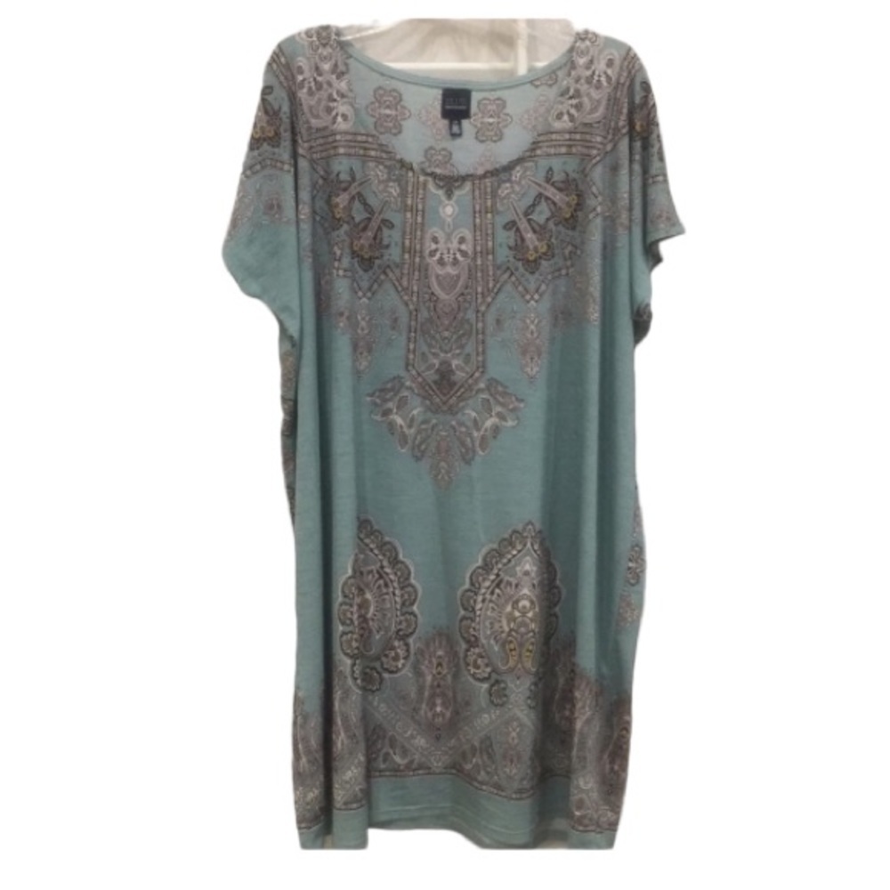 Blue by Saks 5th Ave large blue silky crew neck dress